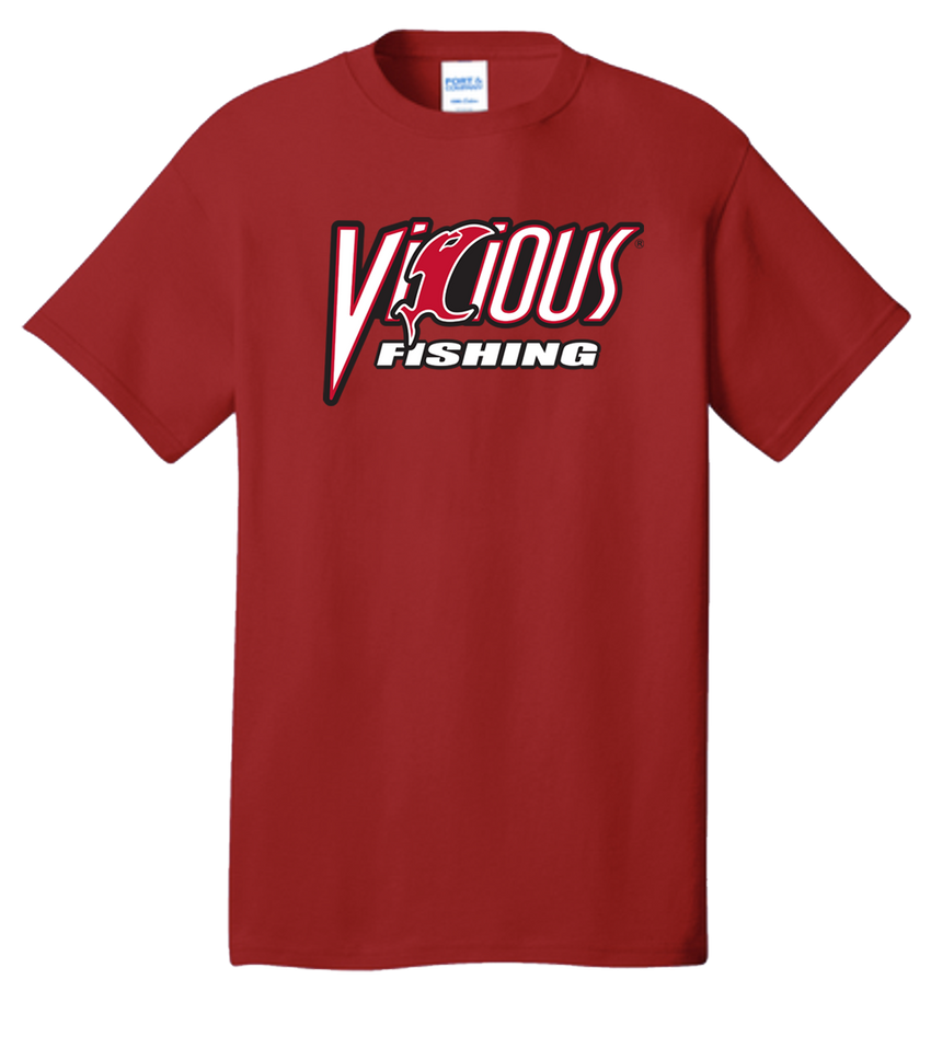 Vicious Fishing Logo Tee - Classic Red