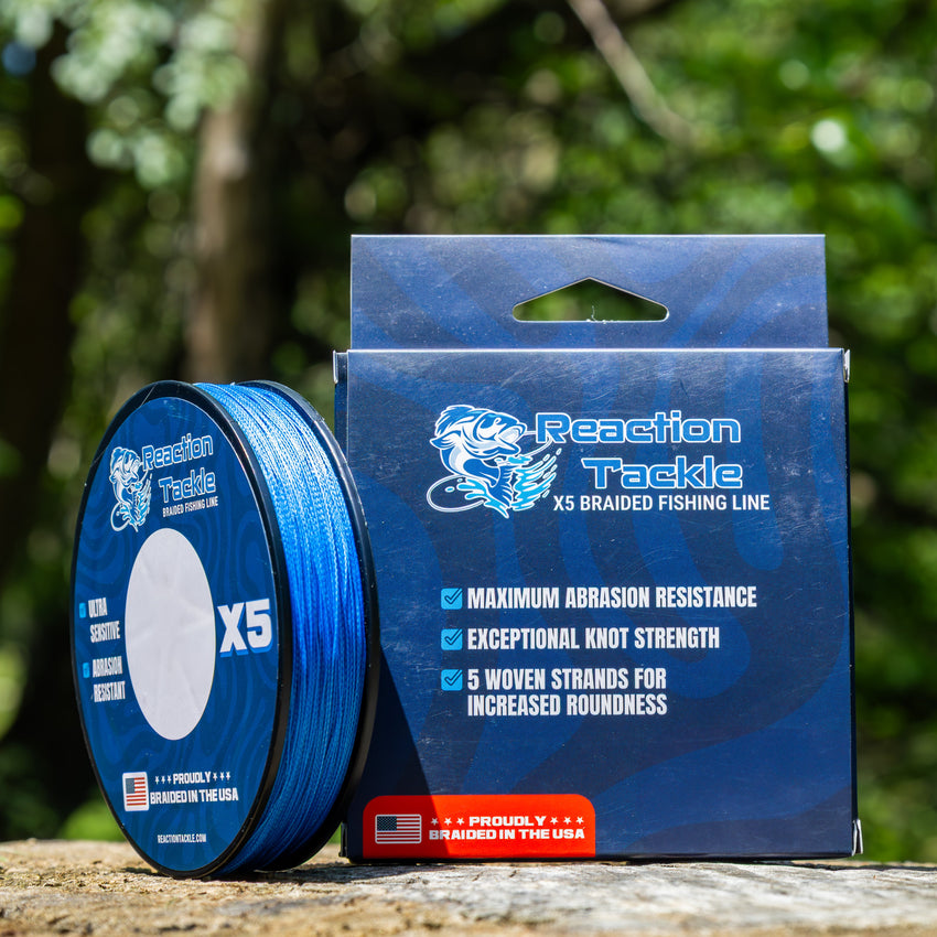 Reaction Tackle BRAIDED IN THE USA Fishing Line- 5X- NEW