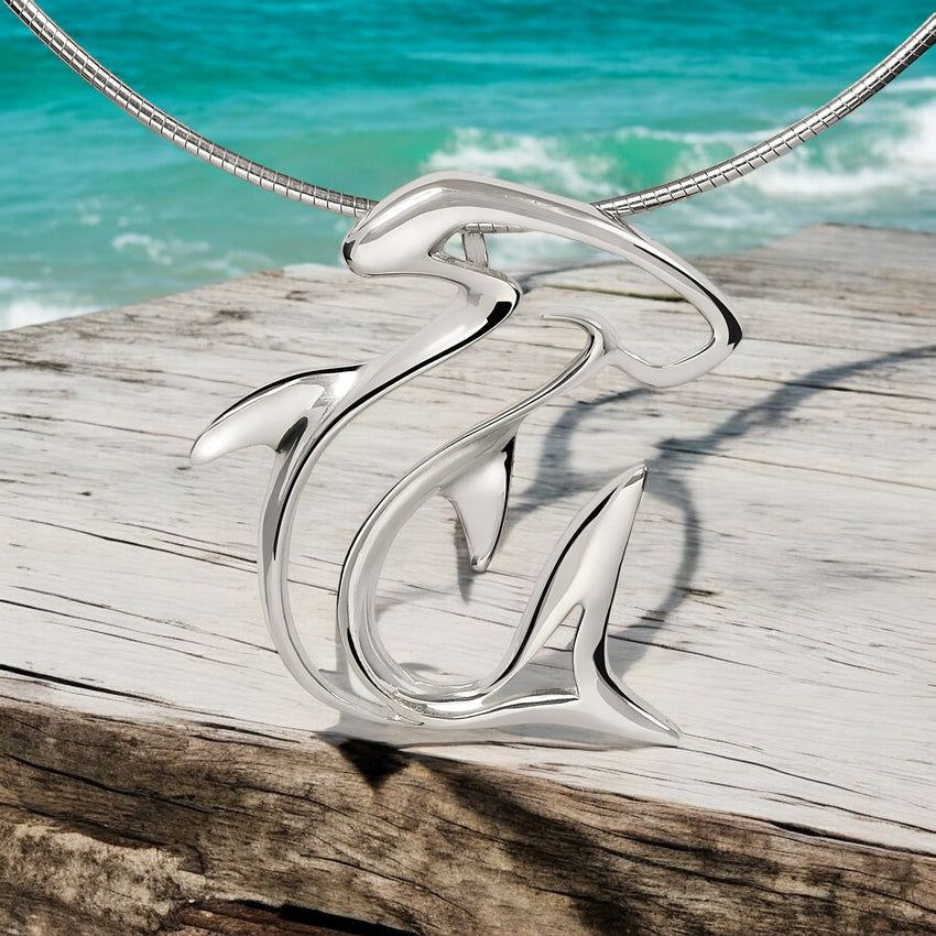 Hammerhead Shark Pendant Necklace – Seaplicity Collection – Sterling Silver