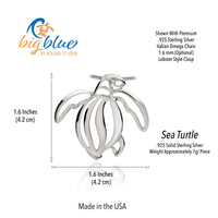Sea Turtle Pendant – Seaplicity Collection – Sterling Silver