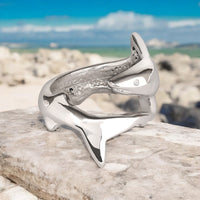 Shark Adjustable Ring - Sea Life Collection - Sterling Silver