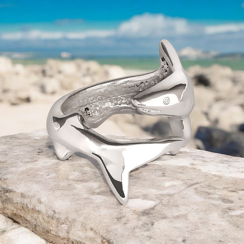 Shark Adjustable Ring - Sea Life Collection - Sterling Silver