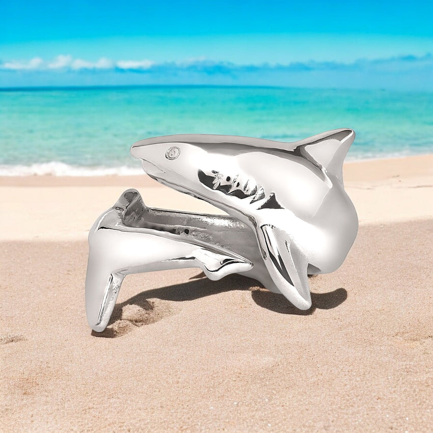 Shark Adjustable Ring - Sea Life Collection - Sterling Silver