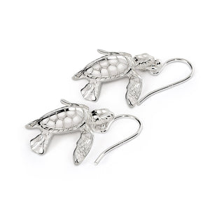 Baby Sea Turtle Drop Earrings – Sealife Collection - Sterling Silver