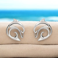 Dolphin Post/Stud Earrings – "Flipper" – Sterling Silver