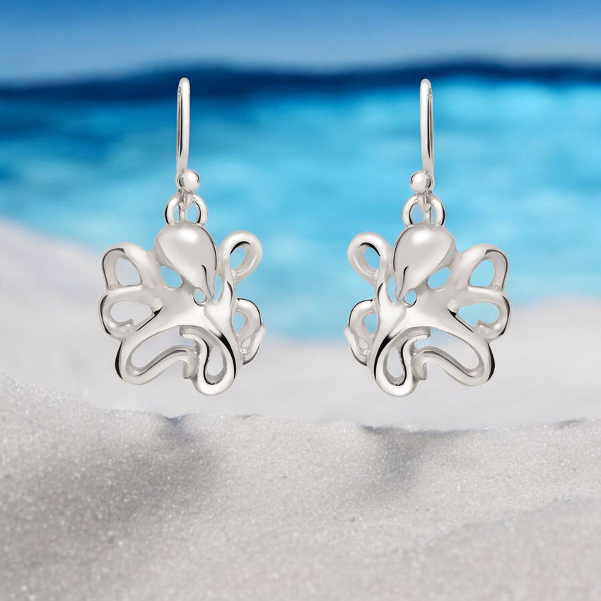 Octopus Drop Earrings – "Leggs" - Sterling Silver