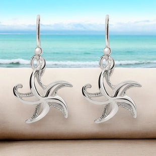 Starfish Drop Earrings – "Starry" – Sterling Silver