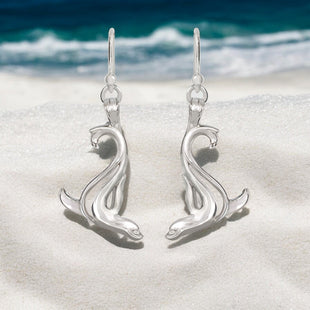 Sea Lion Drop Earrings –  "Salty" - Sterling Silver