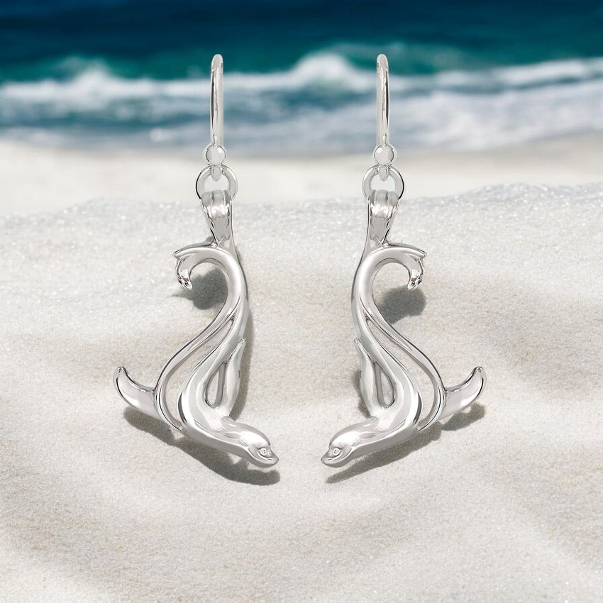 Sea Lion Drop Earrings –  "Salty" - Sterling Silver