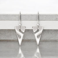 Line Arrow Drop Earrings – Cave Diving Collection - Sterling Silver