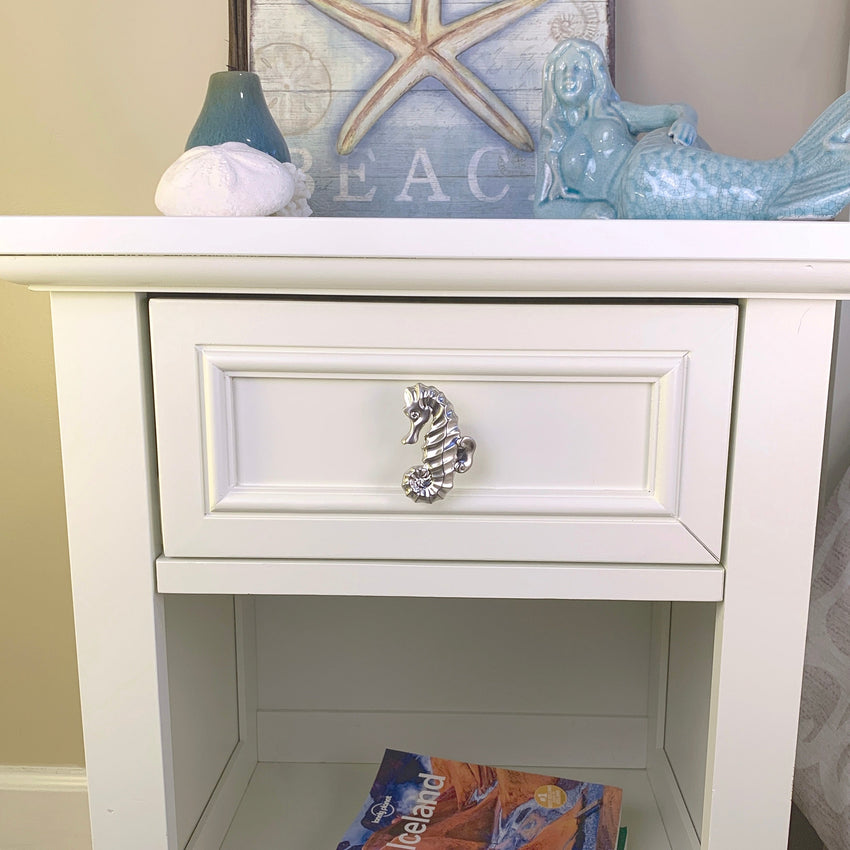 Seahorse Drawer Pull/Knob – Home Decor – Pewter with Nickel or Brass Finish