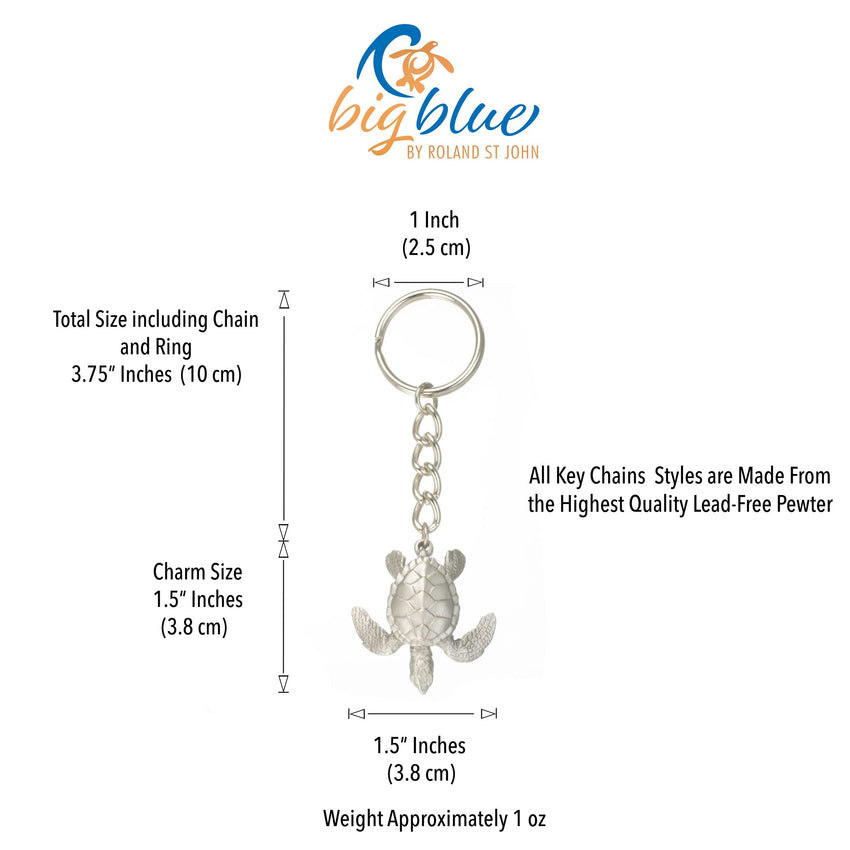 Sea Turtle Keychain – Sea Life Collection – Pewter