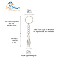 Manatee Keychain – Sea Life Collection - Pewter