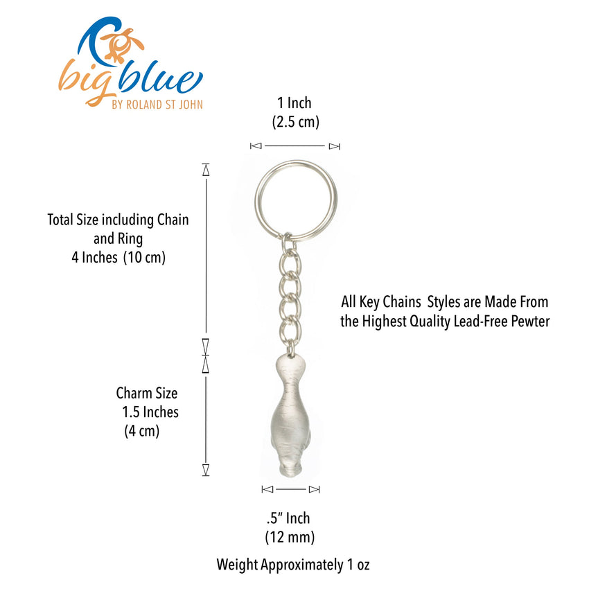 Manatee Keychain – Sea Life Collection - Pewter