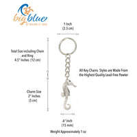 Seahorse Keychain – Sea Life Collection – Pewter