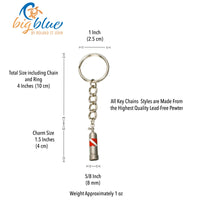 Scuba Tank Keychain with Dive Flag – Diver’s Collection – Pewter