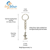 Hammerhead Shark Keychain - Sea Life Collection - Pewter