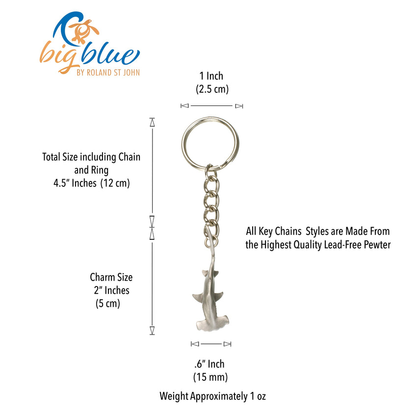 Hammerhead Shark Keychain - Sea Life Collection - Pewter