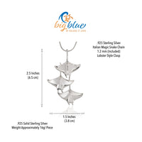 Manta Ray Necklace  – Ocean in Motion Collection – Sterling Silver