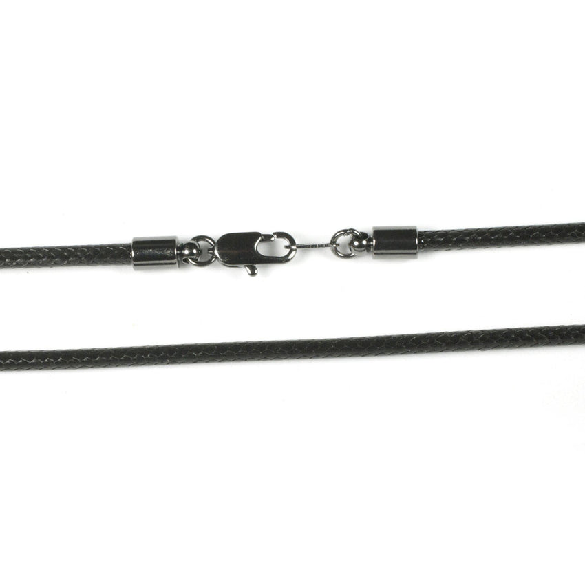 Smooth Cotton Cord with  Black Finish Clasp - 3mm