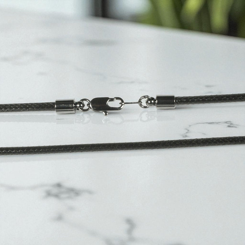Smooth Cotton Cord with  Black Finish Clasp - 3mm