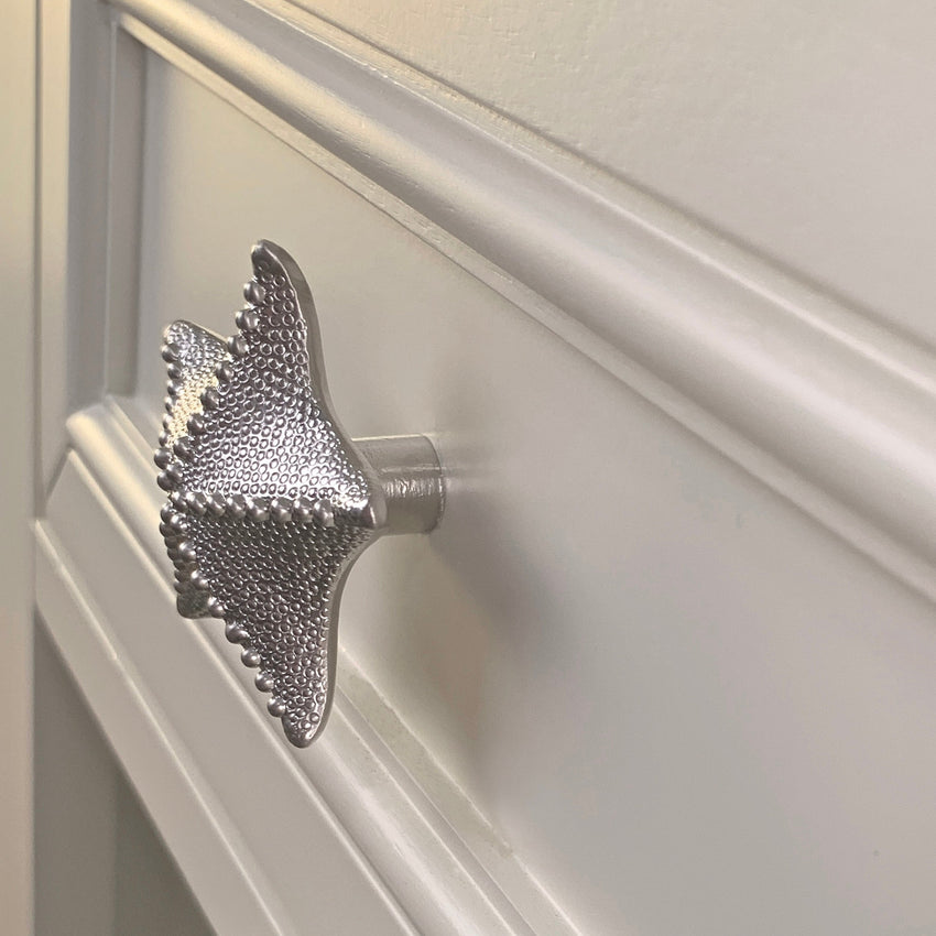 Starfish Drawer Pull/Knob – Home Decor – Pewter with Nickel or Brass Finish