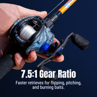 Reaction Tackle Baitcasting Fishing Reel- StreamX Edition- 7.5:1 gear ratio - NEW