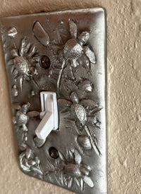 Sea Turtle Hatchlings Single Switch Plate –  Pewter