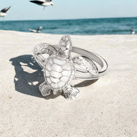 Sea Turtle Hatchling Ring - Sea Life Collection - Sterling Silver Success