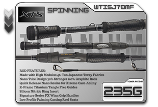 WTISJ70MF   7'0" Medium Fast Spinning Rod  **TITANIUM SERIES**