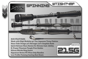 WTISH74MF   7'4" Medium Fast Spinning Rod  **TITANIUM SERIES**