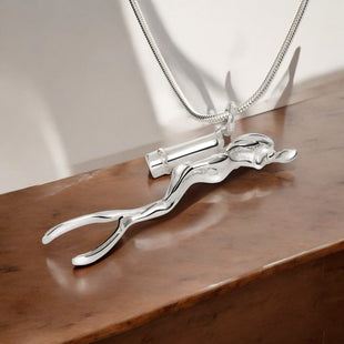 Woman Scuba Diver Necklace – “Sandy” Pendant – Diver’s Collection – Sterling Silver