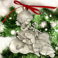 Sea Turtle Christmas Tree Ornament – Ocean Angel Collection - Eco-Friendly Pewter