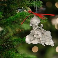 Sea Turtle Christmas Tree Ornament – Ocean Angel Collection - Eco-Friendly Pewter