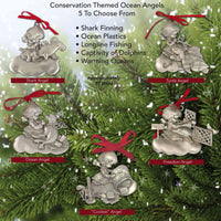Sea Turtle Christmas Tree Ornament – Ocean Angel Collection - Eco-Friendly Pewter