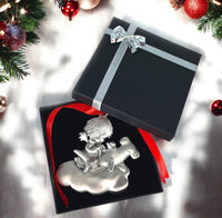 Sea Turtle Christmas Tree Ornament – Ocean Angel Collection - Eco-Friendly Pewter