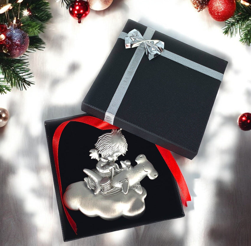 Sea Turtle Christmas Tree Ornament – Ocean Angel Collection - Eco-Friendly Pewter