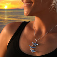Manta Ray Necklace  – Ocean in Motion Collection – Sterling Silver