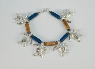 Sea Turtle Charm Bracelet – Ocean Theme - Pewter with Silver Finish