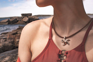 Starfish Necklace - "Starry" - Bronze on Cord
