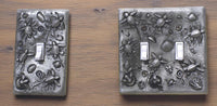 Sea Turtle Hatchlings Double Switch Plate –  Pewter